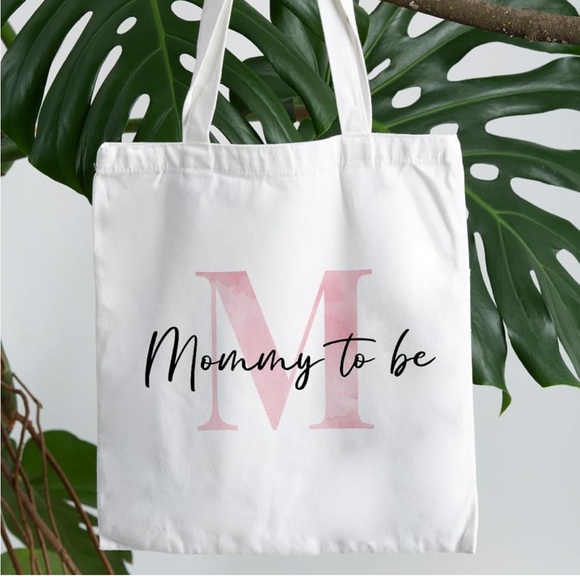 White 'Mommy to Be' Tote Bag NWT - Picture 1 of 4